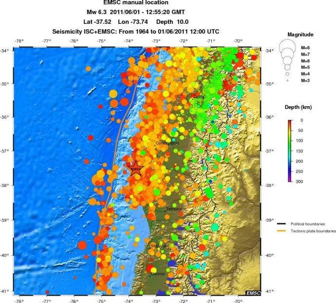 A 4.7-magnitude earthquake occurred near the central coast o